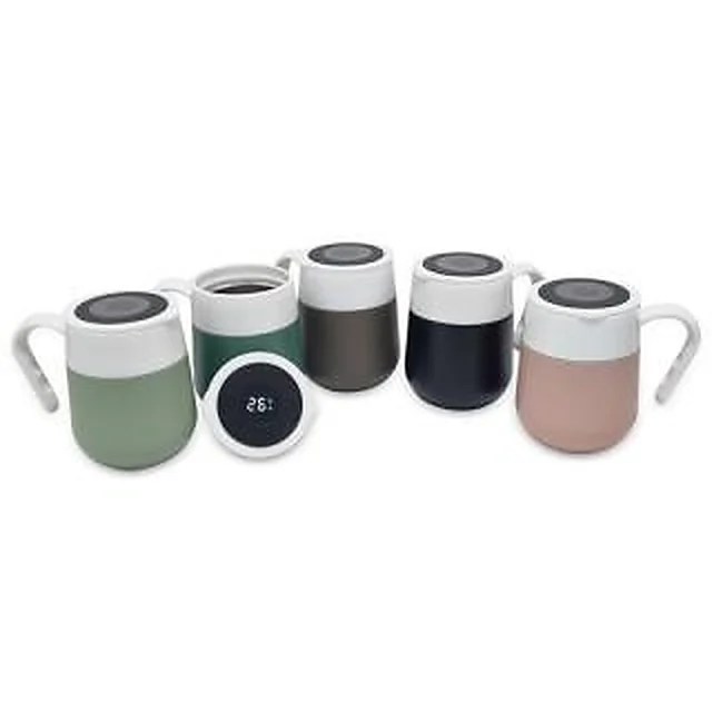 Caneca Metal Térmica com Termômetro Digital