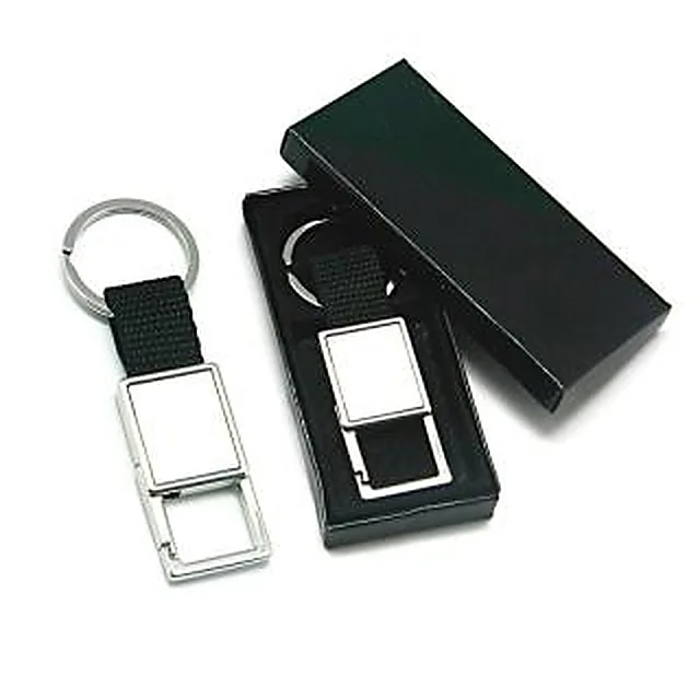 Chaveiro Metal com Detalhe em Fita Preta