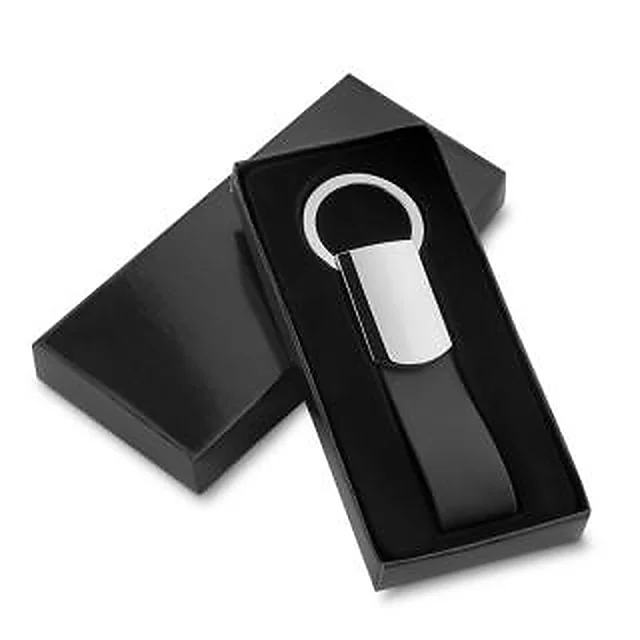 Chaveiro Metal com Alça em Couro Sintético