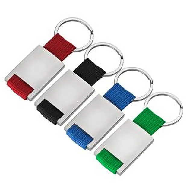 Chaveiro de metal retangular e Nylon