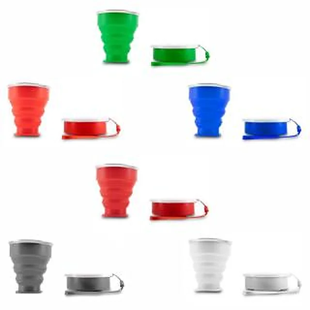 Copo Silicone Retrátil com Cordão para Transporte