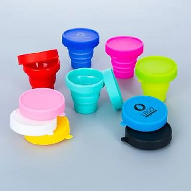 Copo Silicone Retrátil com Tampa