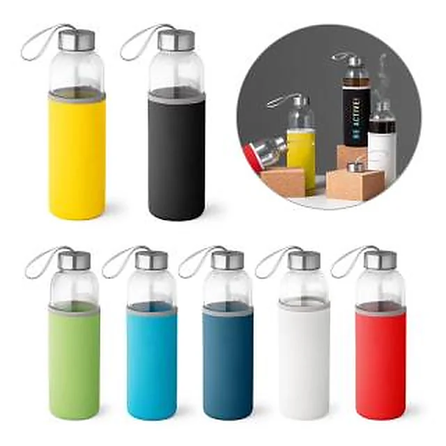 Garrafa Squeeze Vidro e Inox