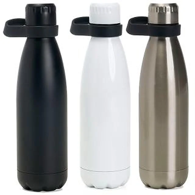 Garrafa Squeeze Metal Térmico com Alça de Silicone