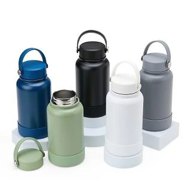 Garrafa Squeeze Metal Térmico com Alça de Silicone