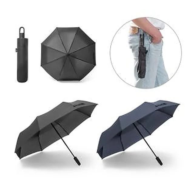 Guarda-chuva dobrável (100% rPET) e fecho automático