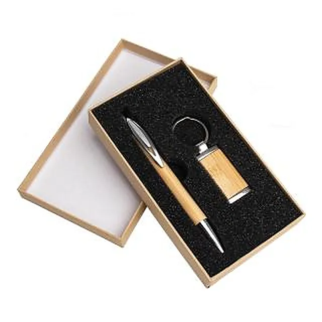Kit Escritório 2 Peças Bambu