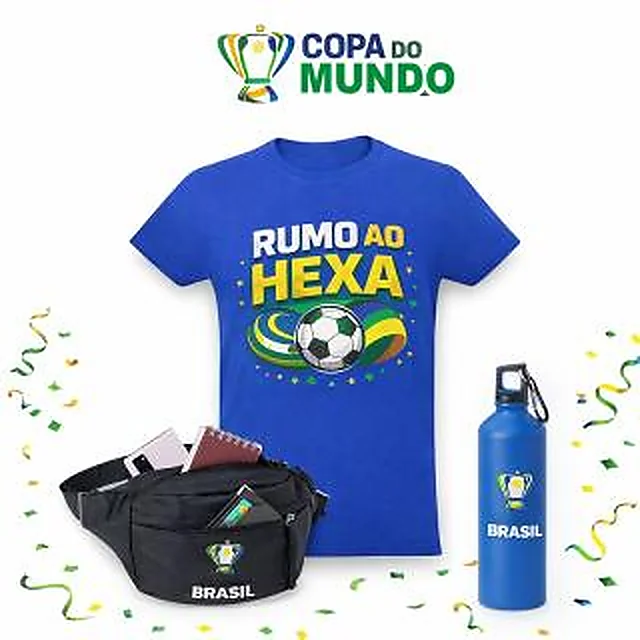 Kit Carnaval e Copa do Mundo/ Vai Brasil 3 peças