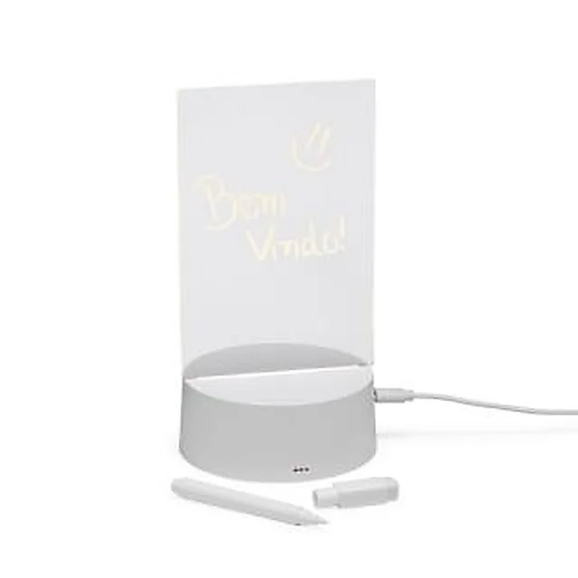 Luminária Led de Mesa Tela Acrílica 3D para Lembrete