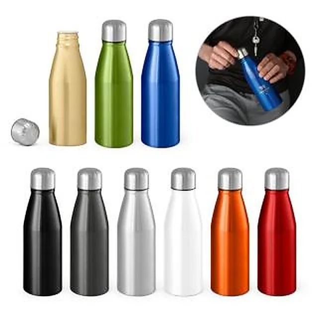 Garrafa Squeeze Metal com Tampa em Aço Inox