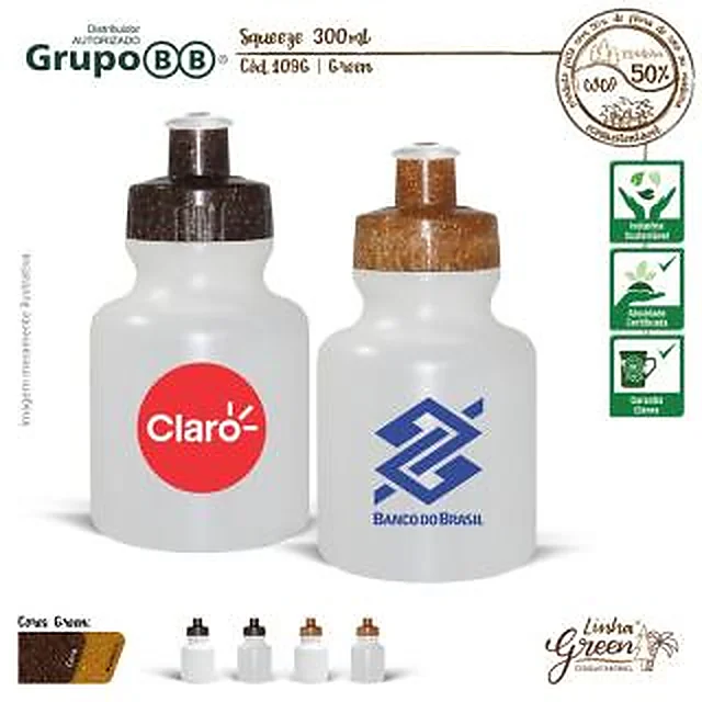 Garrafa Squeeze Ecológico com Tampa Rosqueável