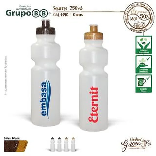 Garrafa Squeeze Ecológico com Tampa Rosqueável