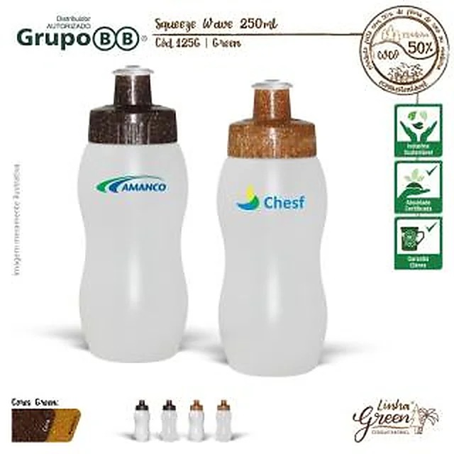 Garrafa Squeeze Plástico com Tampa Rosqueável