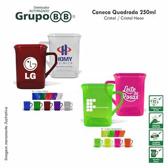 Caneca Acrílico Quadrada