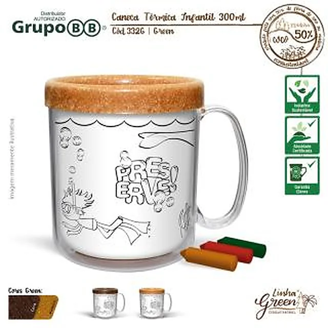 Caneca Ecológica Térmica com Refil para Colorir